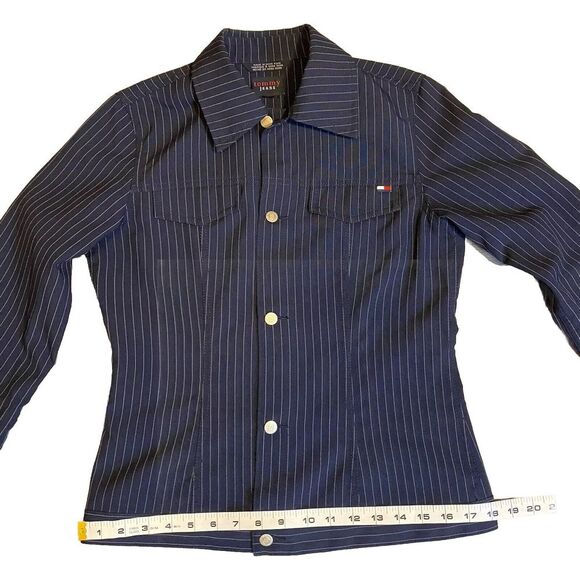 Tommy Jeans Vintage Y2K Size Medium Lightweight Shirt‎ Jacket Navy - Picture 7 of 12
